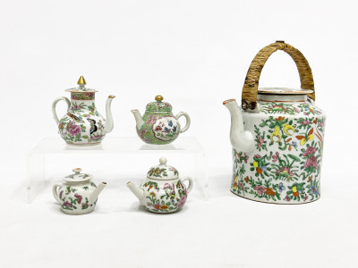 Image for Lot Assortment of 5 Chinese Porcelain Teapots