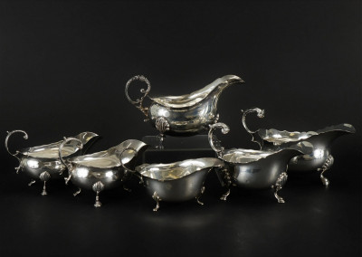 Image for Lot George III & Later Sterling Silver Sauceboats