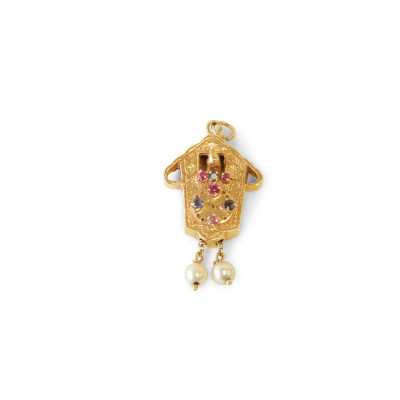 Image for Lot 14K Gold Bird House Charm