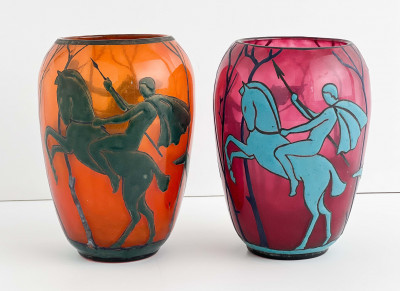 Marcel Goupy  - Two Art Deco Vases