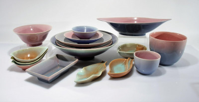 Image for Lot William Manker - Group of Flambe Glaze Vessels