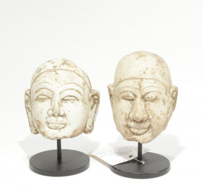 Two 16Th Century Style Burmese Stone Heads