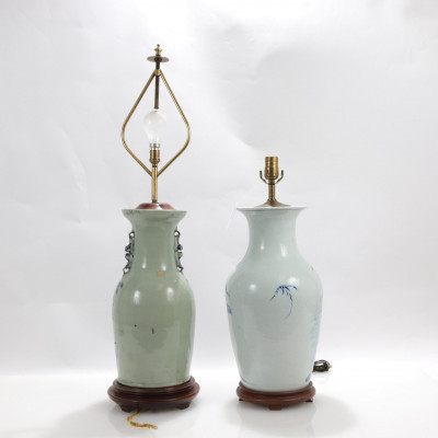 Image 2 of lot 2 Asian Porcelain Vases as Lamps