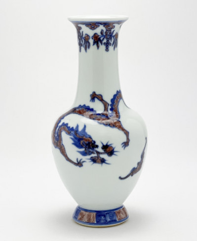 Image for Lot Chinese Porcelain Dragon Vase