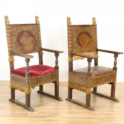 Image for Lot Spanish Baroque Style Arm Chair