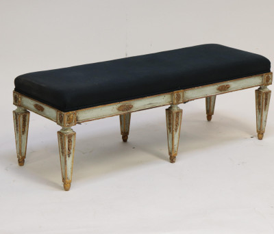 Continental Neo-Classic Style Parcel-Gilt Bench
