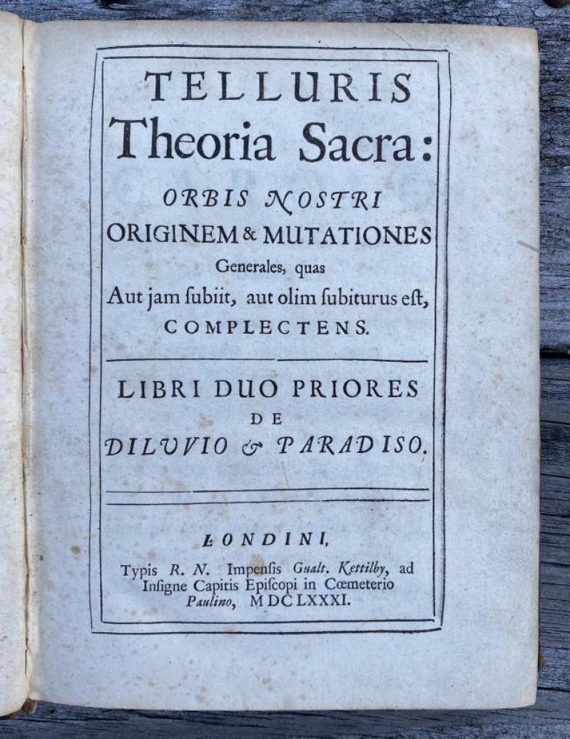 Image 2 of lot [Thomas BURNET] Telluris Theoria Sacra 1681