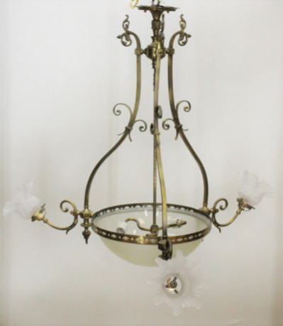 Image for Lot Six Light Victorian Gasolier Styled Chandelier