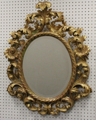 Image for Lot Italian Rococo Style Giltwood Mirror