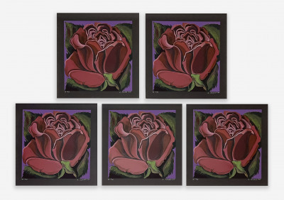 Image for Lot Lowell Nesbitt - Red Rose, Set of 5