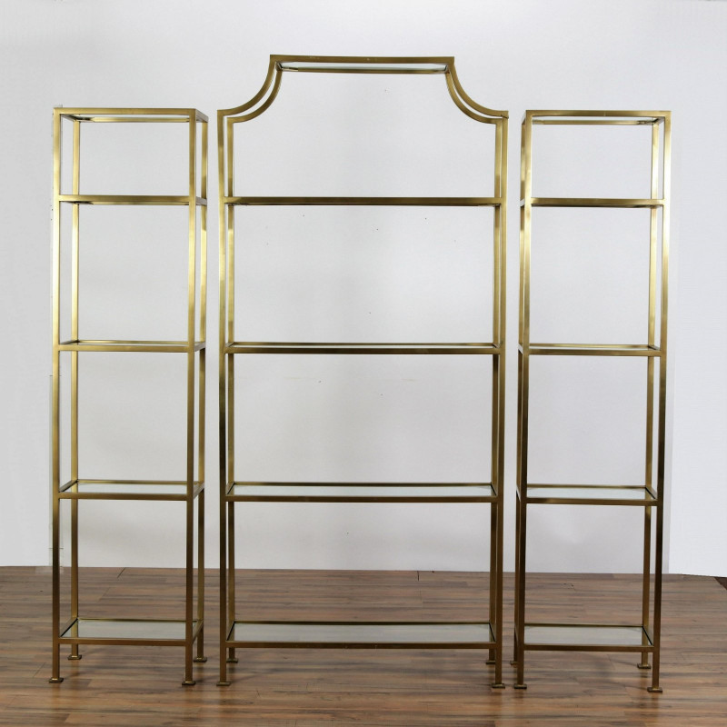 Image 1 of lot 3-Part Brass Patinated Etagere