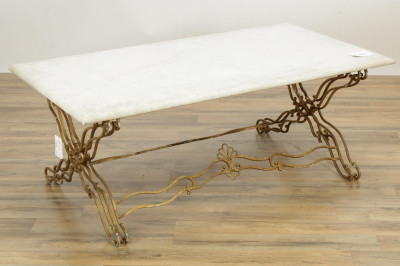 Rococo Style Gold Painted Metal Coffee Table