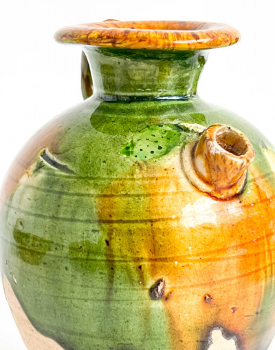 Four Chinese Sancai Glazed Ceramic Table Objects
