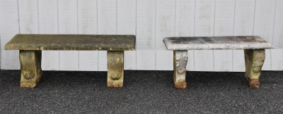 Image 2 of lot 2 Marble Garden Benches