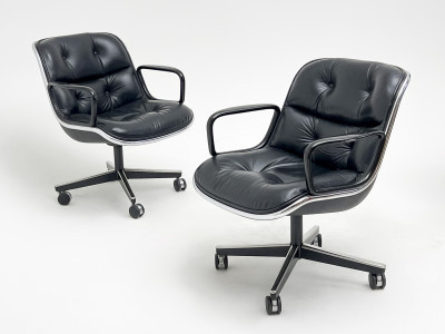 Image for Lot Charles Pollack for Knoll Rolling Armchairs