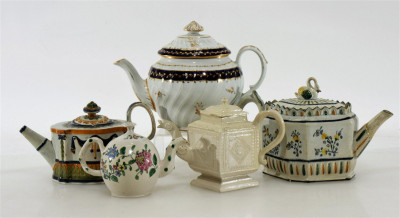 Image for Lot Five Antique 18/19C English Porcelain Teapots