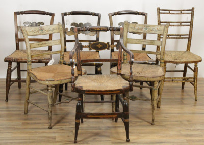 Image for Lot 7 American Paint Decorated Chairs 19th C