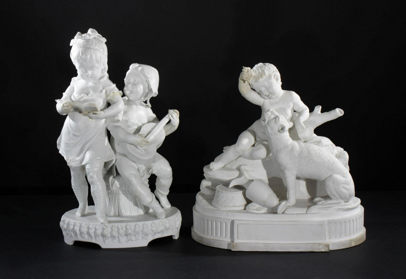 Image 1 of lot 2 Continental Bisque Porcelain Groups