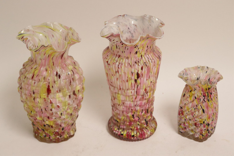 Image 4 of lot 10 Clichy Mottled Glass Vases & Bowls, 1930