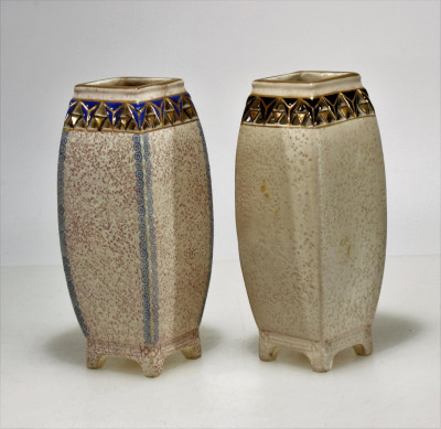 Image for Lot Ernst Wahliss - 2 Amphora Deco Vases