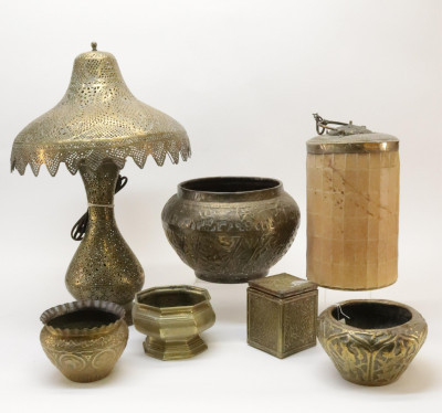 7 Islamic  Indian Brass Items