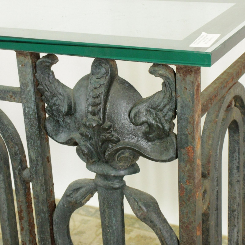 Image 2 of lot 19th C. French Caduceus Ironwork as Console