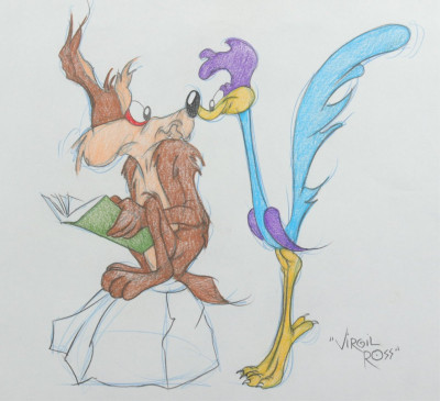 Image for Lot VIRGIL ROSS - WILE COYOTE & ROAD RUNNER - DRAWING