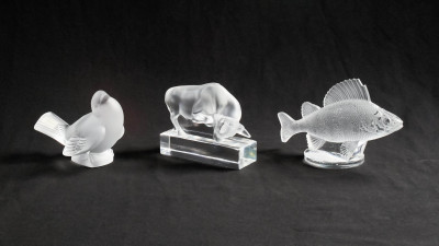 Lalique Crystal - Three (3) Glass Animal Sculptures