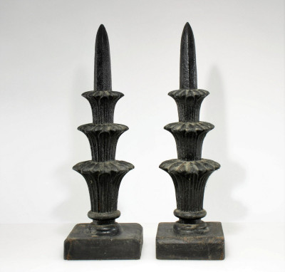 Image for Lot Pair of Victorian Style Cast Iron Finials