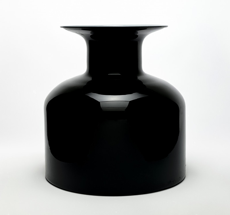 Italian Black Cased Glass Vase