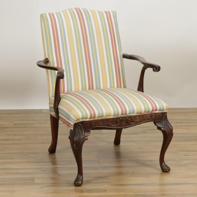 Image for Lot Georgian Style Mahogany Library Armchair