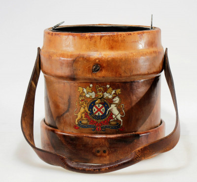 Image for Lot British Royal Navy Leather Cordite Carrier