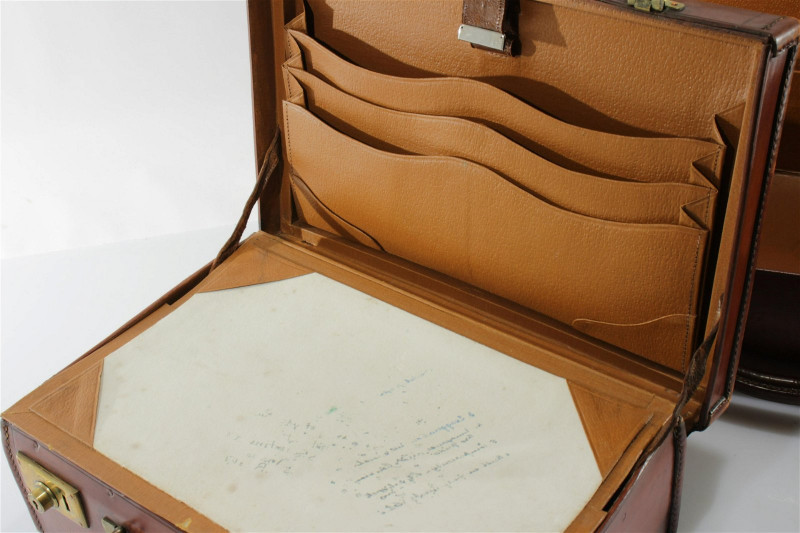 Two Vintage English Leather Travel Cases
