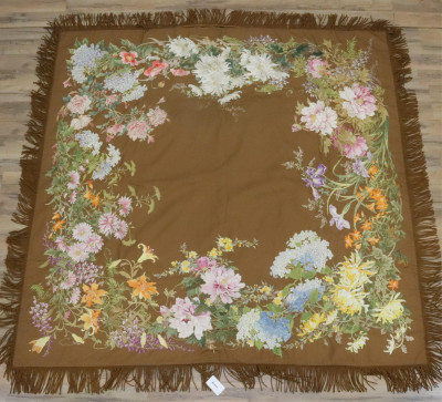Image for Lot 19th C Japanese Embroidered Silk Throw