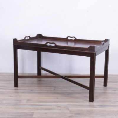 Image for Lot George III Style Mahogany Tray Table, tray 19th C.