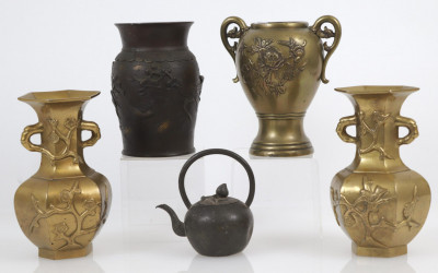 Image for Lot Four Bronze Vases 20th C