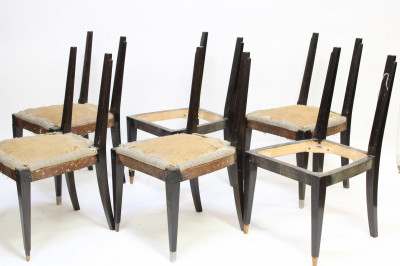 8 French Art Deco TÃªte-de-nÃ¨gre Lacquer Chairs