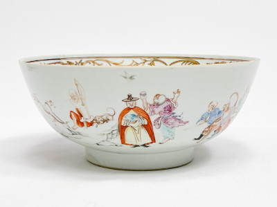 Image for Lot Chinese Export Porcelain Punch Bowl