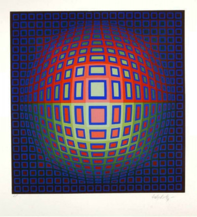 Victor Vasarely  Blue Composition