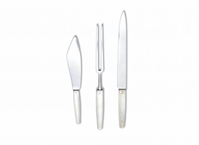 Tias Eckhoff for Georg Jensen Silversmithy - Cypress Carving Set and Cake Knife