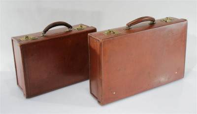 Two Vintage English Leather Travel Cases