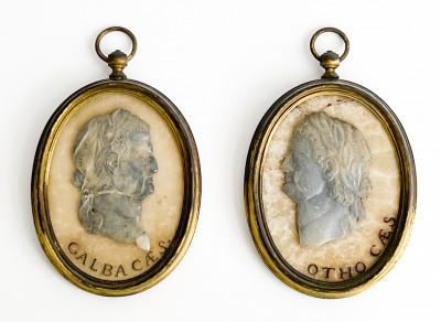 Pair of Grand Tour Medallions Of Roman Emperors