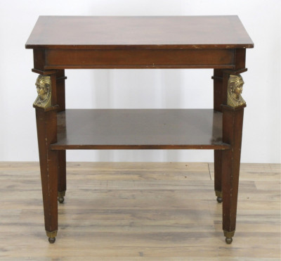 Image for Lot Empire Style Brass Mounted Mahogany End Table