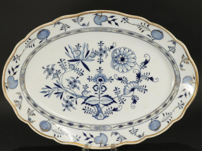 Image for Lot Meissen Blue Onion Oval Platter