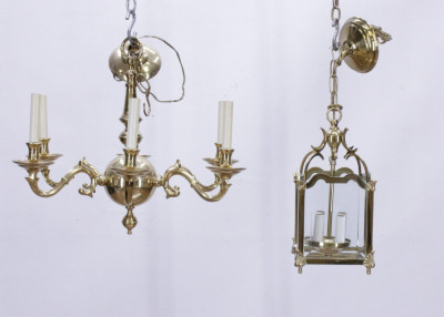Image for Lot Baroque Style 6-Arm Chandelier & Lantern