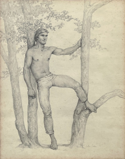 John B. Lear - Untitled (Figure and Trees)
