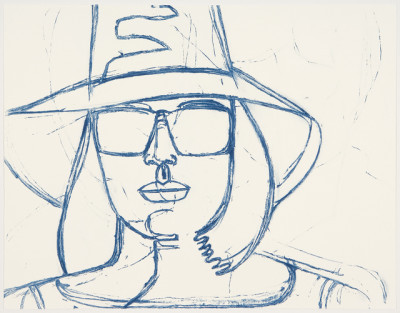 Alex Katz  White Hat and Sunglasses