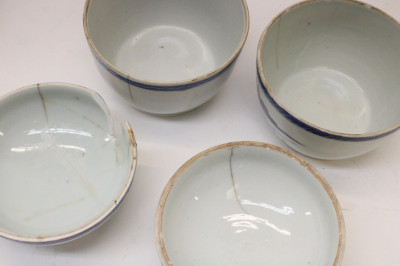 Image 3 of lot 19th C. Lidded Rice Bowls and Jar