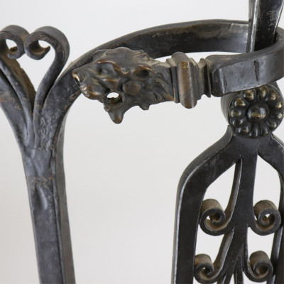 Image 3 of lot 3 Renaissance Revival Wrought Iron Tools Stand