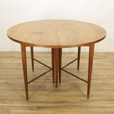 Image for Lot Mid Century Teak & Brass Extension Dining Table
